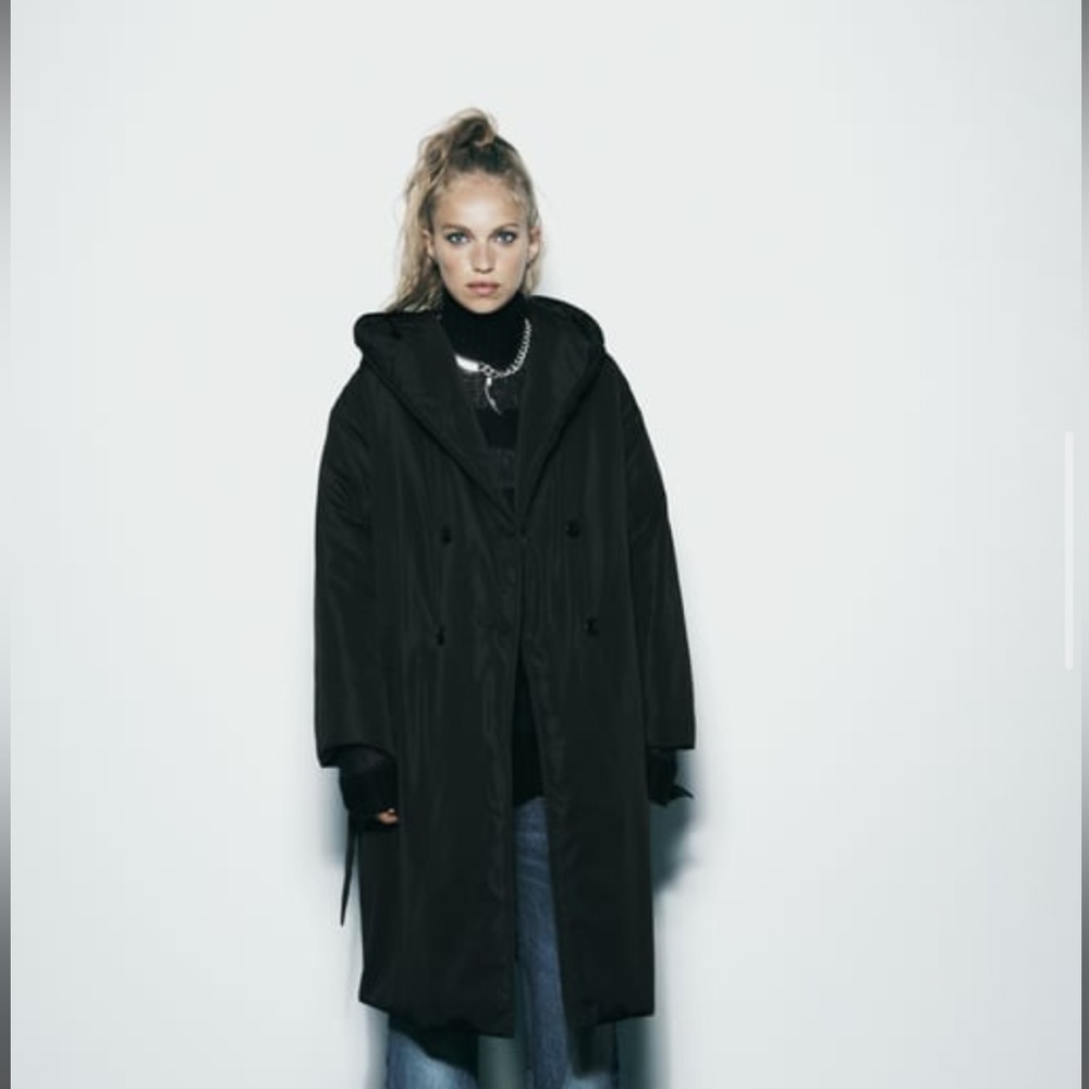 Zara waterproof puffy trench coat